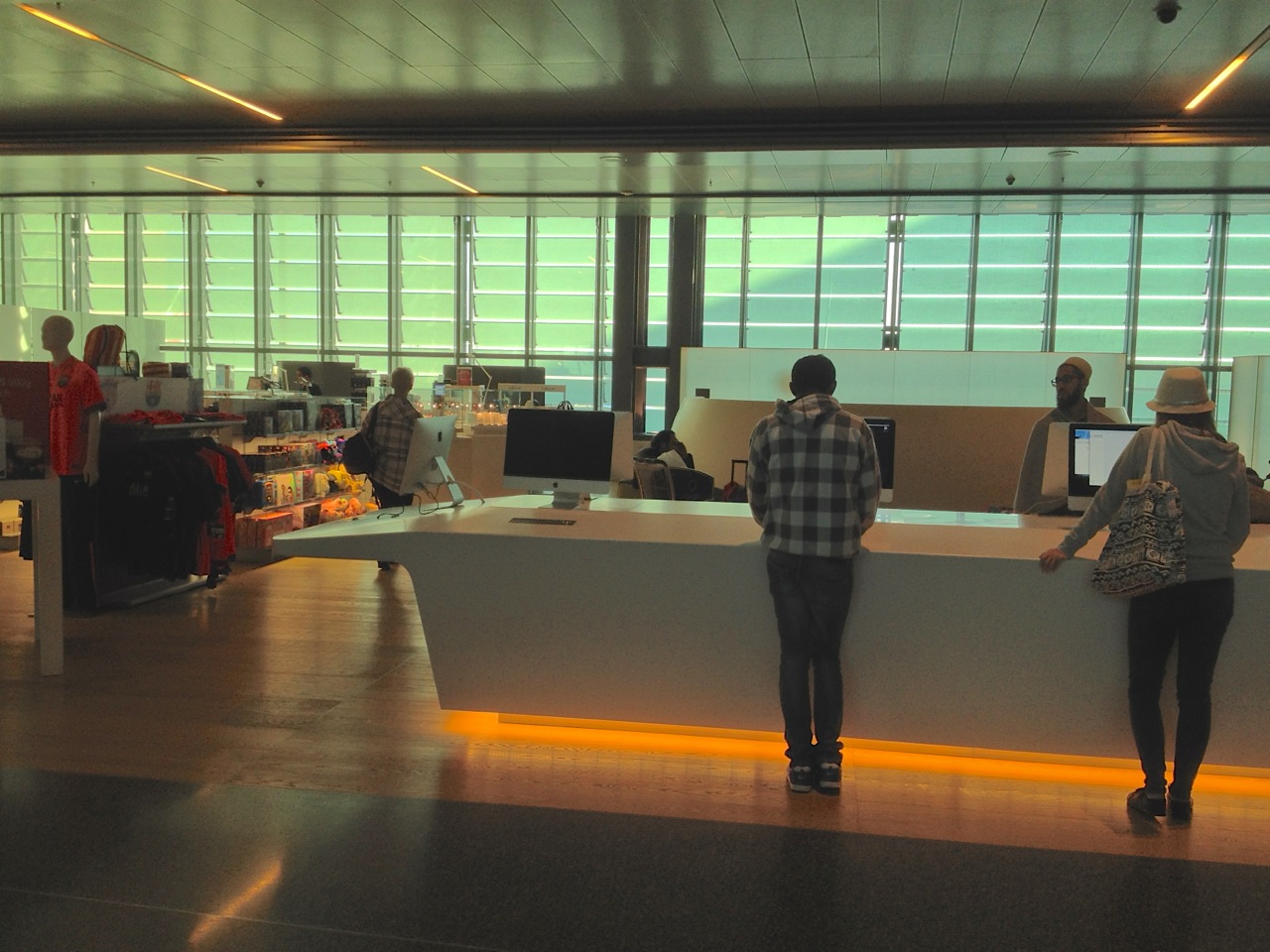 iMacs throughout the airport