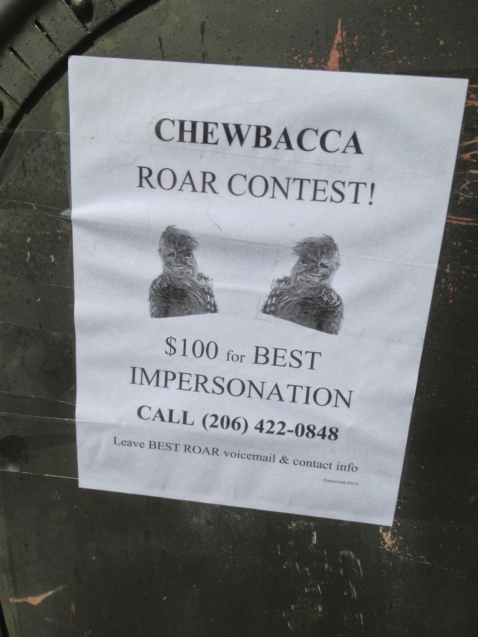 Chewbacca contest