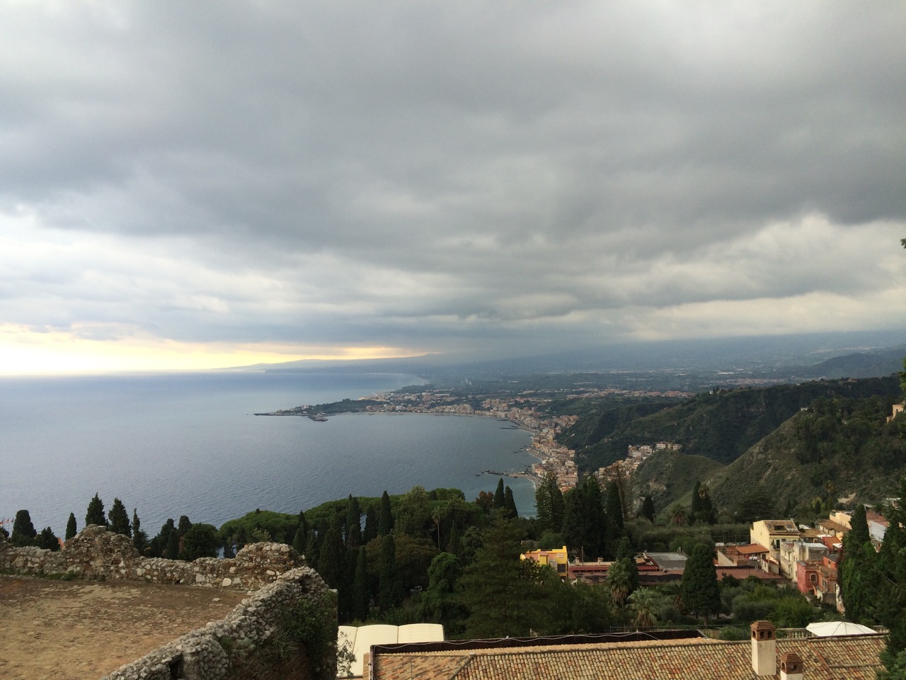 Cloudy October afternoon in Taormina