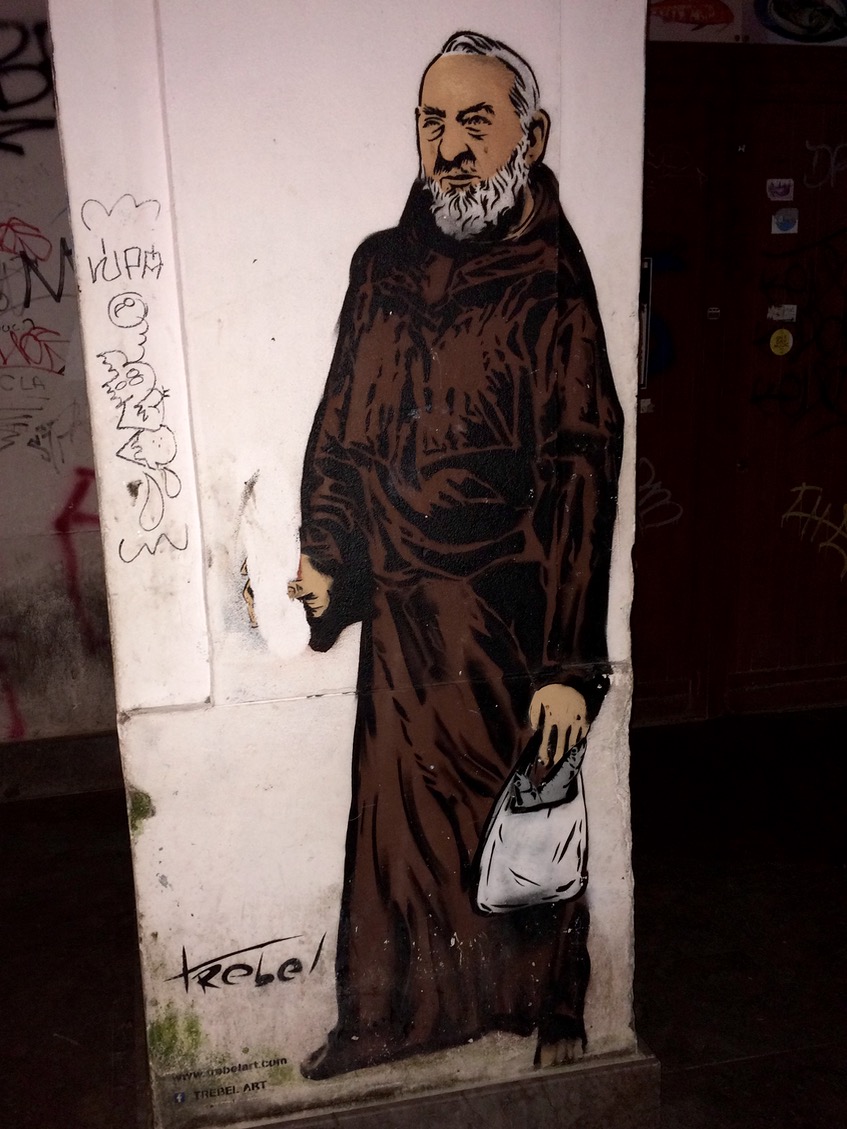 Padre Pio in Vucciria by Trebel