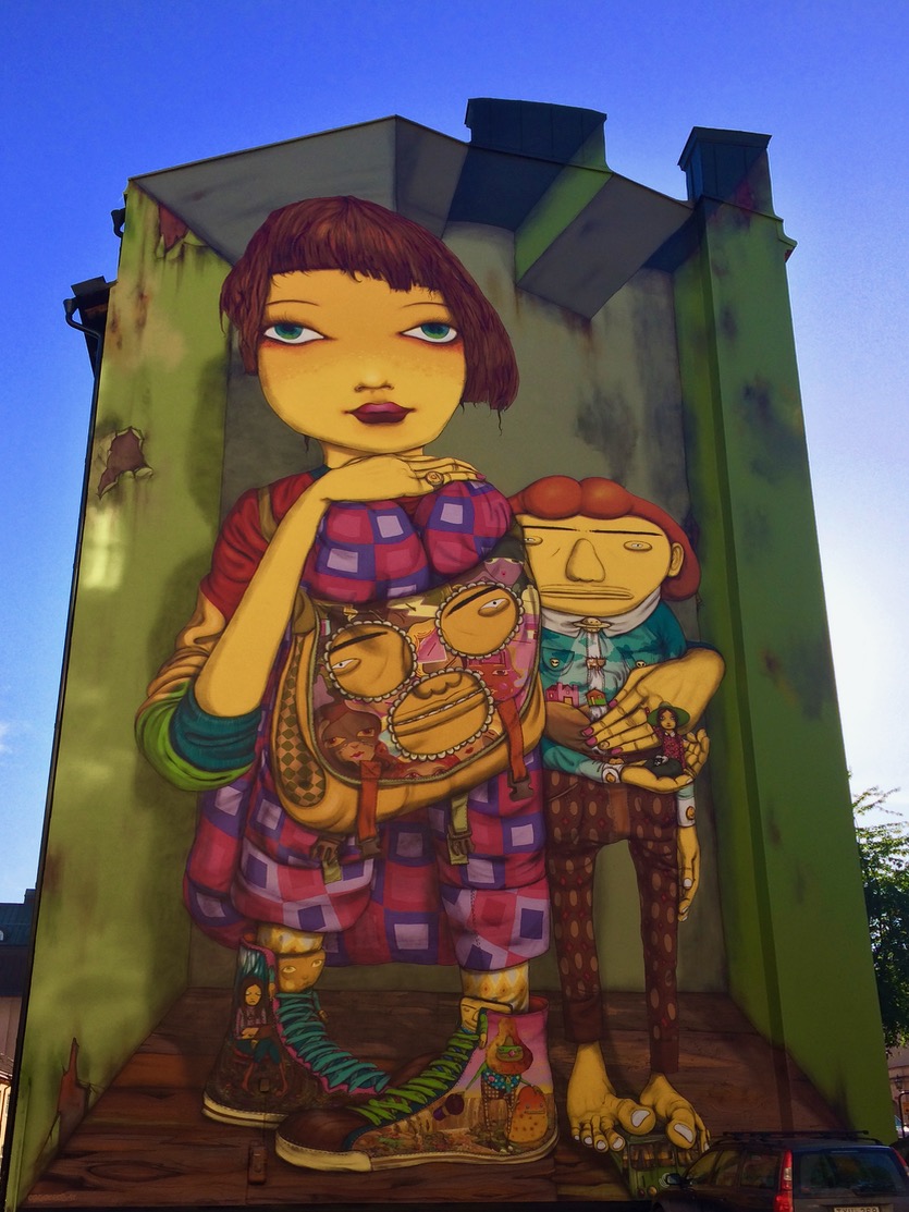 The huge mural by Os Gemeos