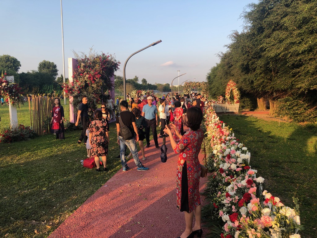 Tet celebration in a local park